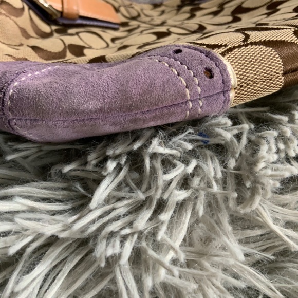Vintage Coach Signature & Purple Suede Slim Crossbody Shoulder Bag Rare Find! - Picture 7 of 10